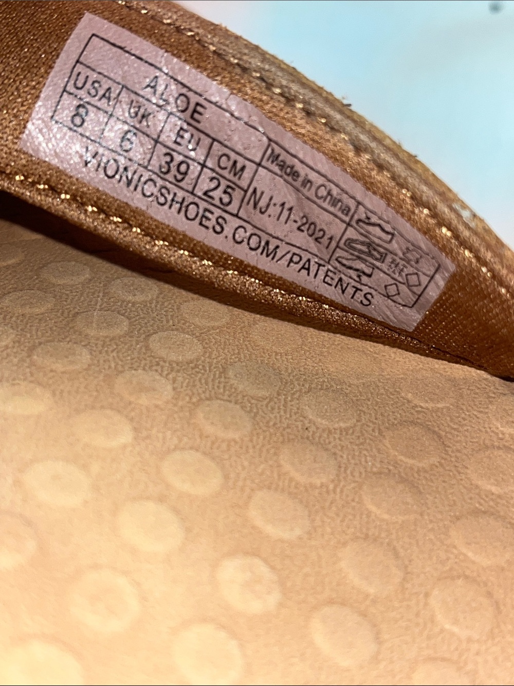 Vionic Brown Leather-Style Toe-Post Sandals with Gold Ring - Picture 2 of 8